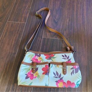 Chaps | Brown floral shoulder bag